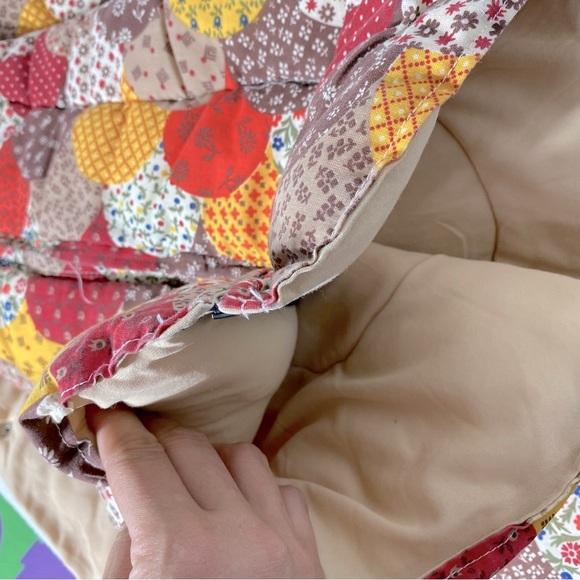 Vintage 70s Boho Brown Orange Yellow Floral Sleeping Bag - Picture 6 of 16
